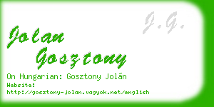 jolan gosztony business card