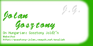 jolan gosztony business card